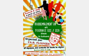 Samedi 6 juin Tournoi U13-U11 et Rassemblement U9 de l'AS PLOUVIEN