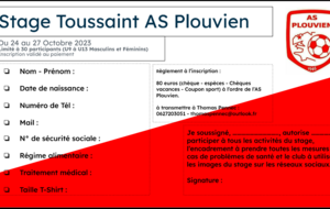 Stage Toussaint AS PLOUVIEN