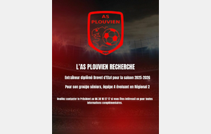 L'AS PLOUVIEN recherche son entraîneur séniors !