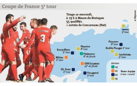 Coupe de FRANCE  : carte des qualifiés